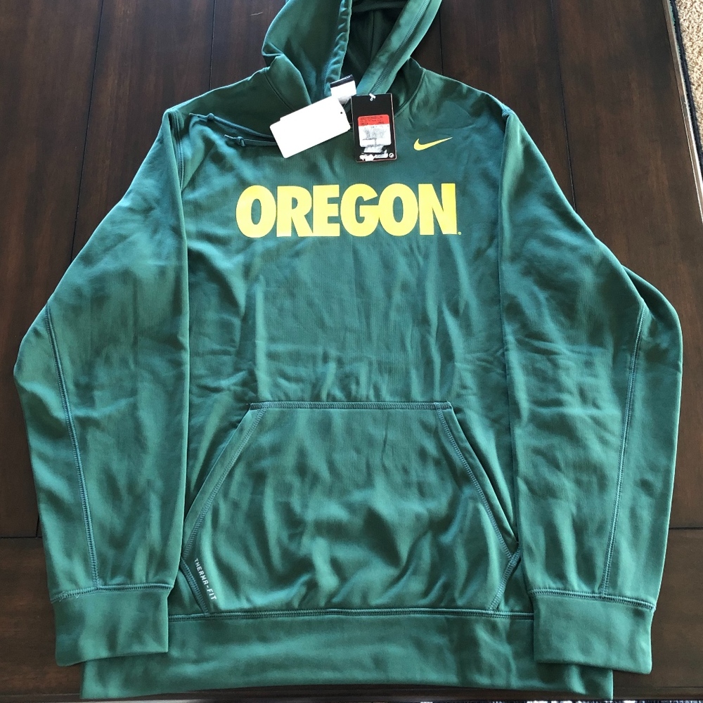 RARE 2012 NWT NIKE THERMA-FIT OU OREGON DUCKS KO PERFORMANCE HOODIE L